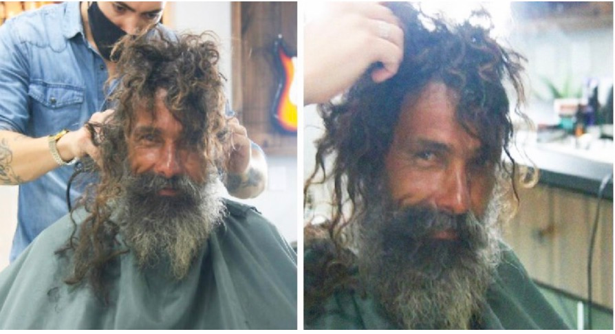 Ein Friseur gab diesem obdachlosen Mann kostenlos einen Haarschnitt, dann geschah etwas Unglaubliches