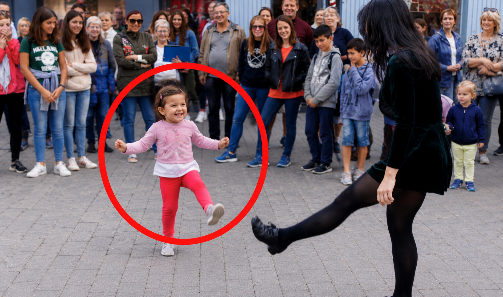 The Crowd Came to Watch a Professional Irish Dancer, but a Little Girl in Red Pants Ended Up Stealing the Show 