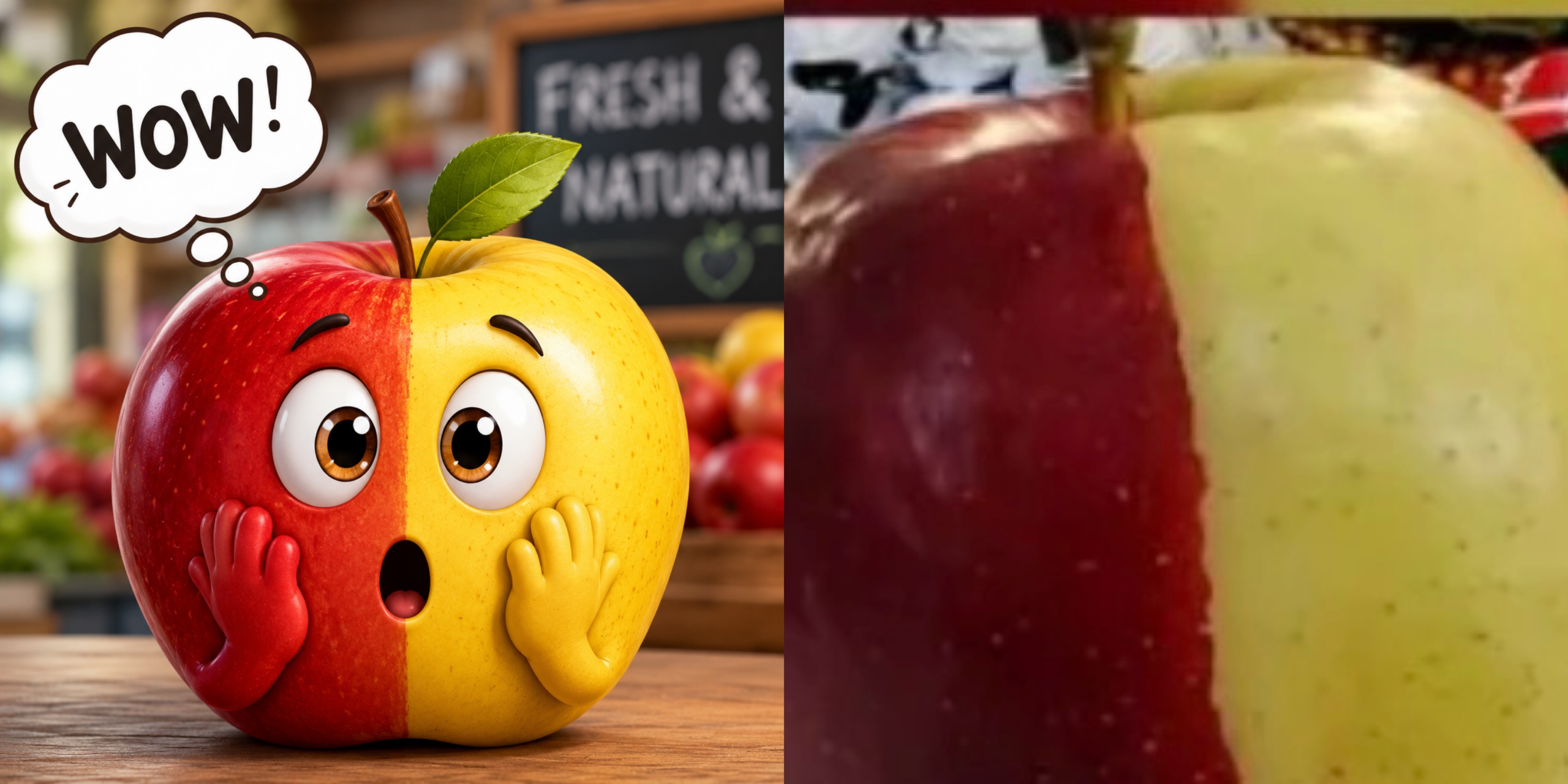 Une sur un million : une pomme moitié rouge, moitié jaune devient la vedette en Nouvelle-Zélande.