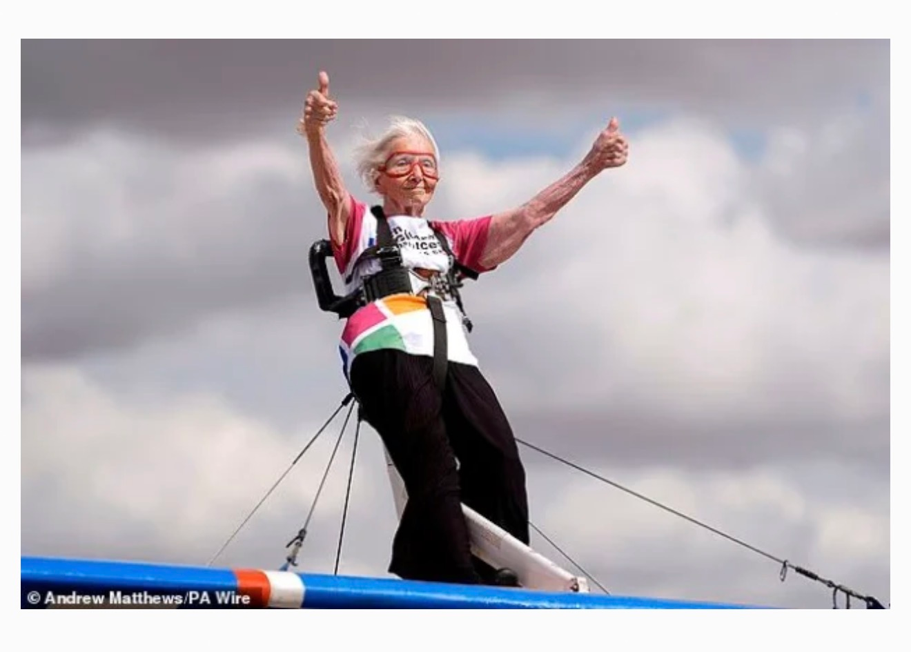 ‘Otherwise, Life Would Become Boring’: 97-Year-Old British Grandmother Sets World Record by Walking on an Airplane Wing